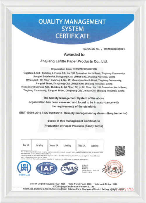 QUALITY MANAGEMENT SYSTEMCERTIFICATE No. : 18926Q00706R001