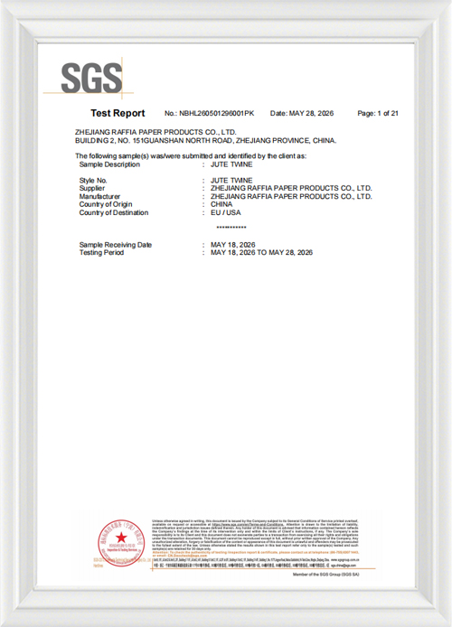 Hemp Rope European Standard Test Report